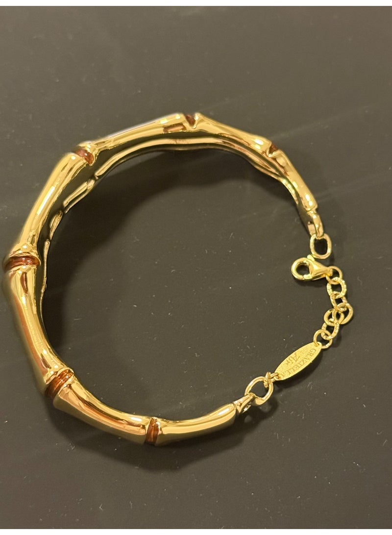 Graziella Braccialini Graziella Bangle, 18k Gold, Bamboo Design - Image 3